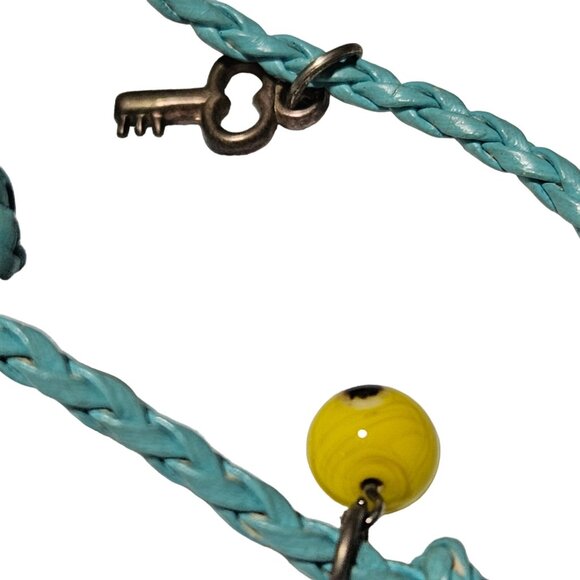 Handmade Turquoise Braided Cord Charm Necklace Assorted Beads Pendants Jewelry - Picture 8 of 12